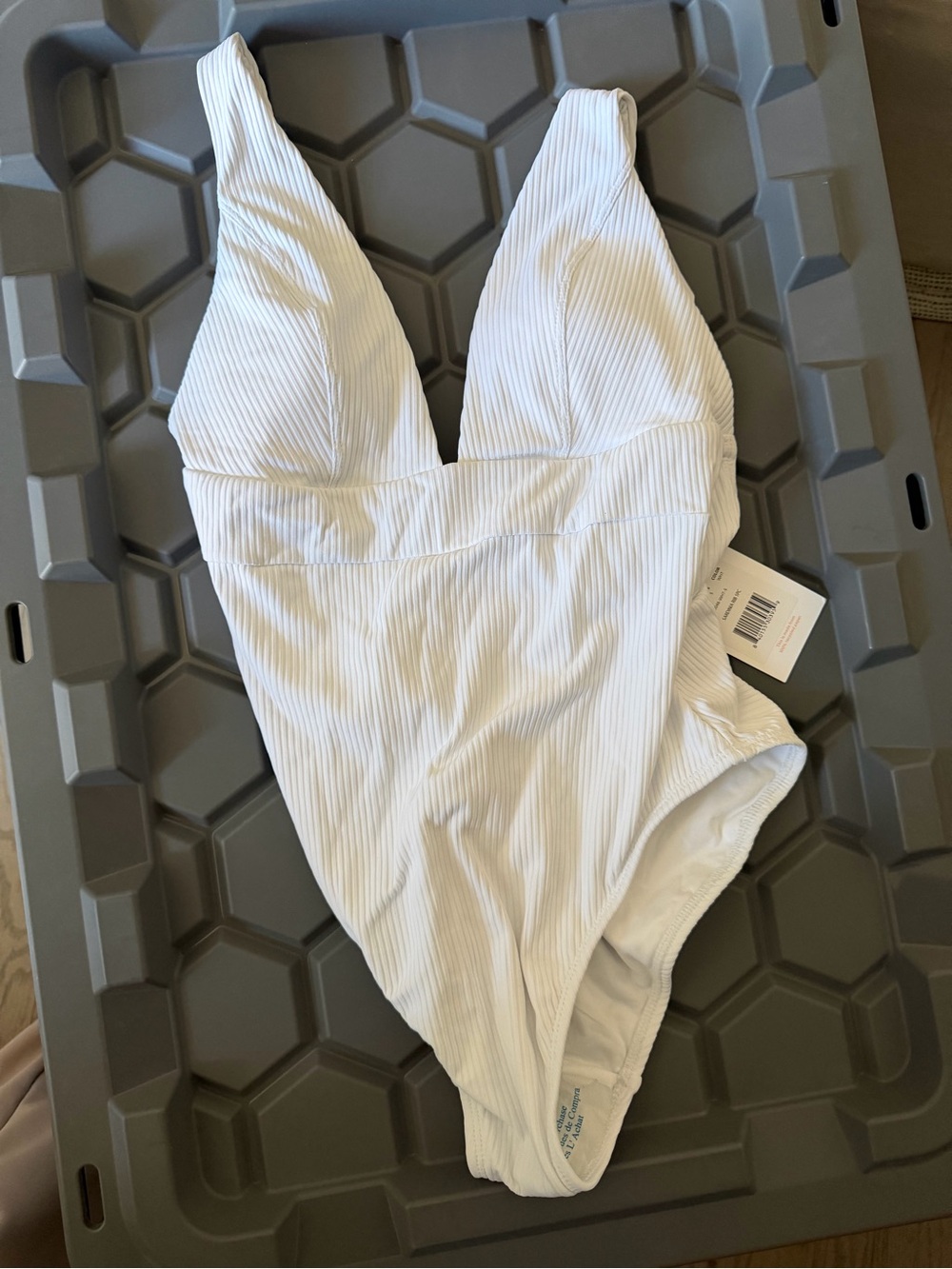 Andie White Ribbed One-Piece Swimsuit